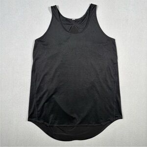 Lululemon Essential Tank Top 6 Pleated Black Lightweight Cross Back Yoga Gym